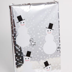 smiling snowmen mylar bag
